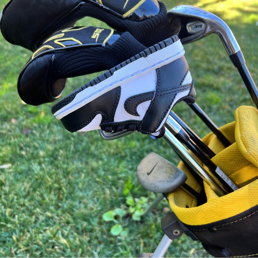 Authentic Nike Panda Dunk Low Black White Golf Putter Head Cover NEW